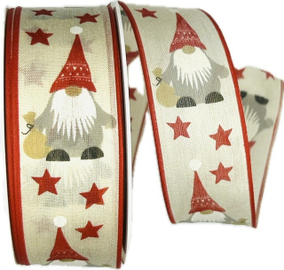 Stuha vánoční DVARF červená A 40mm x 20m ( 10,50 Kč/m)