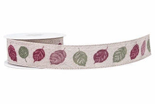 Stuha látková Autumn Leaves II – Violet Harmony lila 25mm x 3,5m (8,-Kč/m)