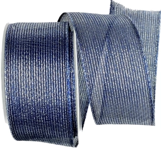 Stuha organzová ORGANDY LINES NAVY BLUE modrá 40mm x 2m (15,-Kč/m)