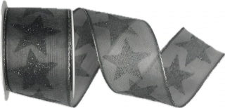 Vánoční stuha organzová GRANIT HEAVEN 40mm x 2m (14,-Kč/m)