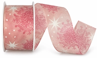 Stuha vánoční organzová SOUTH STAR PINK růžová 40mm x 2m (15,-Kč/m)