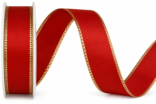 Stuha taftová BASIC RED červená 25mm x 3m
