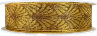 Stuha vánoční organzová GLAMOUR FESTIVAL GOLD 25mm x 20m (9,- Kč/m) 