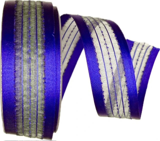 Stuha saténová SANTIAGO BLUE tmavě modrá A 40mm x 20m (8,-Kč/m)