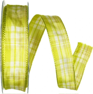 Stuha saténová PRESTIGE zelená 25mm x 20m A (6,-Kč/m)