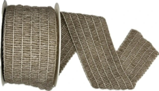 Stuha vlněná NATUR WOOL BRAUN 60mm x 6m natur A (16,50Kč/m)