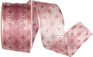 Vánoční stuha organzová Organdy Gala Premium – Rosé Elegance růžová 40mm x 2m (16,-Kč/m)