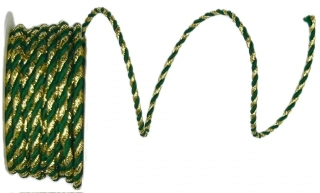 Provázek dekorační TwistCord Forest Gold  zeleno - zlatý 3mm x 3m (5,- Kč/m)