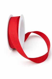 Stuha bavlněná CHANCE RED červená 15mm x 3,5m  (4,30Kč/m)