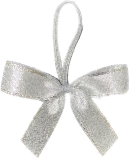 Stříbrná mašlička s gumičkou, velikost mini  6cm