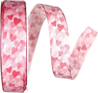 Bavlněná stuha Love Story – růžová 25mm x 20m