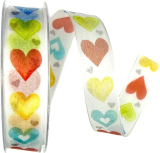 Taftová stuha Crazy Love – bílá 25mm x 20m