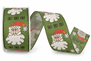 Vánoční stuha VÁNOČNÍ NADÍLKA – zelená 40mm x 2m (7,50 Kč/m)