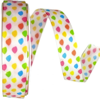 VALETTA – taftová stuha s barevným puntíkem 25mm × 20m