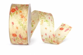 Stuha taftová WILDFLOWER MEADOW Sunny Yellow 40mm x 20m