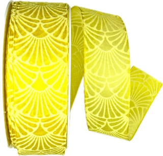 Stuha taftová ART DÉCO žlutá transparentní A 40mm x 20m A (8,-Kč/m)