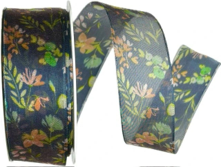 Stuha taftová BLACK JUNGLE transparentní A 40mm x 20m (8,-Kč/m)