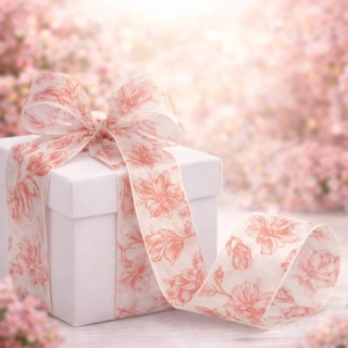 Stuha taftová MAGNOLIA GARDEN Coral Pink 40mm x 20m