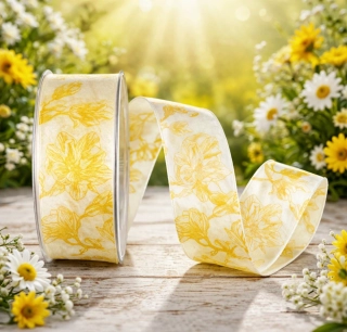 Stuha taftová MAGNOLIA GARDEN Sunny Yellow 40mm x 20m