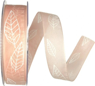 Stuha taftová FOGLIO BIANCO pastelově růžová A 25mm x 20m (6,-Kč/m)