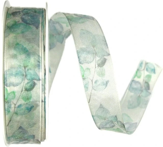 Stuha taftová DREAM GARDEN tyrkysová transparentní A 25mm x 20m (7,-Kč/m) 