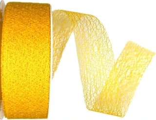 Stuha MESH YELLOW floristická síťka žlutá 40mm x 25m
