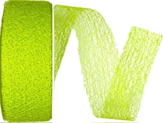 Stuha MESH GREEN floristická síťka zelená 40mm x 25m (3,-Kč/m)