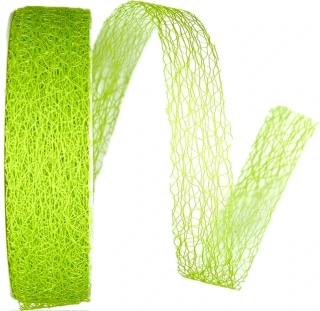 Stuha MESH GREEN floristická síťka zelená 25mm x 25m (3,-Kč/m)