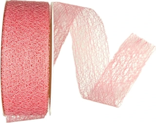 Stuha MESH PINK floristická síťka růžová 25mm x 25m