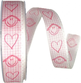 Stuha taftová IT´S A GIRL růžová A 25mm x 20m (8,-Kč/m)