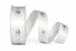 Saténová stuha Forever White – bílá 25mm x 20m