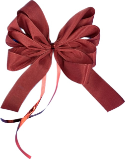 Mašle taftová BORDÓ, ručně vázaná, střední velikost 10 x 12cm