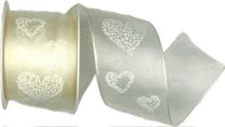 Organzová stuha DREAM – krémová 40mm x 2m
