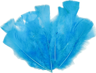 Dekorační peříčka MODRÁ 12ks bal