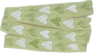 Stuha bavlněná Love Hearts Sage pastelově zelená 15mm x 2m (7,-Kč/m) 