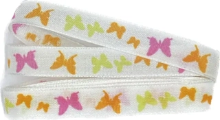 Stuha taftová BUTTERFLY PARADISE bílá skládaná 15mm x 2m (5,-Kč/m)