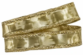 Stuha lurexová zlatá GOLD LUCK 25mm x 2m (7,50Kč/m)