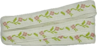 Stuha bavlněná FIORINO růžová 15mm x 2m  (6,-Kč/m)