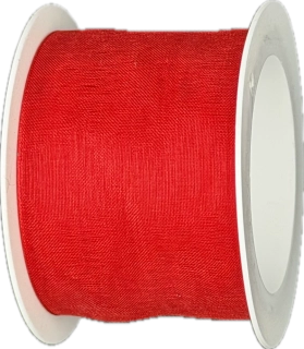 Stuha organzová ORGANDY Ruby Red červená 40mm x 4m (7,- Kč/m)