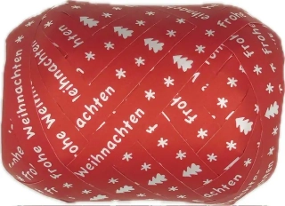 Vánoční vázací stuha červená (velké Mega klubko) 10mm x 20m