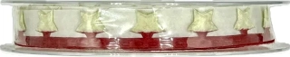 Vánoční stuha girlandová STARS CREAM 20mm x 5m