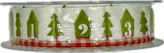 Vánoční stuha girlandová ADVENT GREEN 30mm x 5m