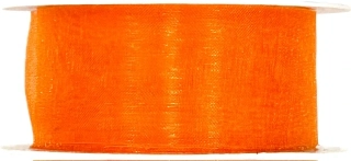 Stuha organza sytě oranžová 25mm x 5m (4,- Kč/m)