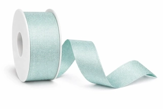 Stuha taftová HIGH SOCIETY Mint Crystal mentolová matná40mm x 2m (11,-Kč/m)