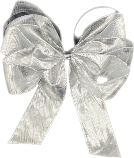 Mašle stříbrná CELEBRATION SILVER ručně vázaná, střední velikost 10 x 12 cm