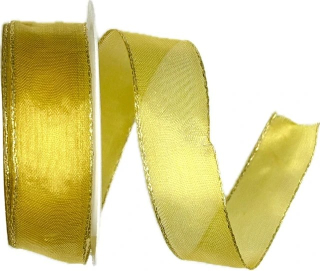 Stuha taftová BASIC YELLOW GOLD zlato žlutá 25mm x 3m (4,- Kč/m)