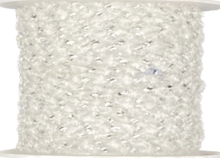 Provázek kroucený KORDEL bílý stříbrná nit 3mm x 3m (5,- Kč/m)