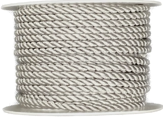 Provázek kroucený TwistCord Matte Silver stříbrný matný 3mm x 4m (5,- Kč/m)
