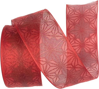 Vánoční stuha taftová Organdy Gala Premium – Scarlet Sparklečervená 40mm x 2m (16,- Kč/m) Premium