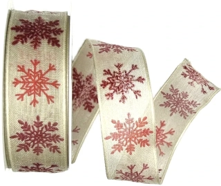 Stuha vánoční SNOWPEARL GREY šedá 25mm x 2m (13,-Kč/m)